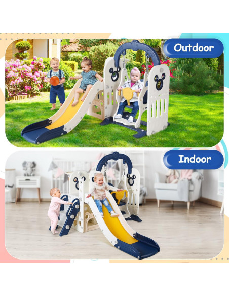 MAMIZO Tobogán y Columpio 7 en 1 para Niños Azul Oscuro