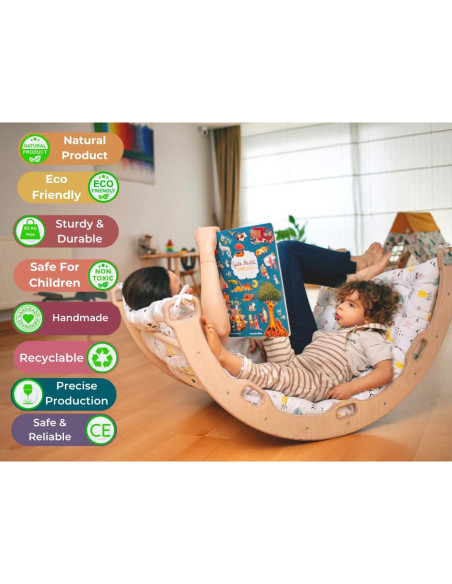 Conjunto de Escalada Montessori KIDODIDO con Rampa y Cojín