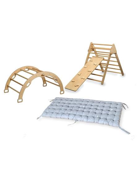 Conjunto de Escalada Interior KIDODIDO Montessori con Rampa y Cojín