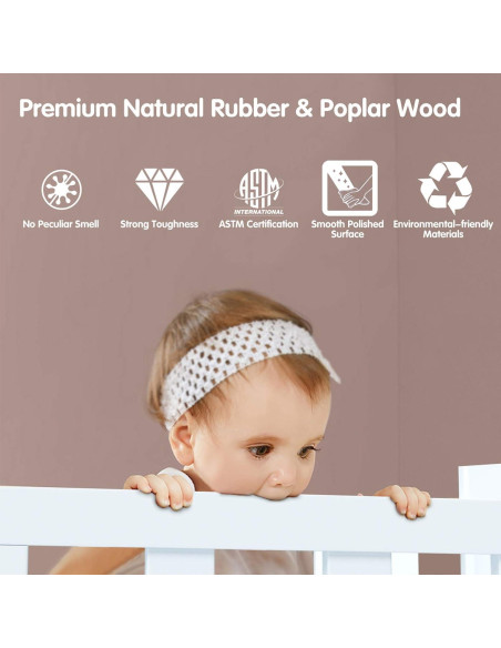 Cama para Niños Costzon de Madera Convertible 2 en 1 Blanca