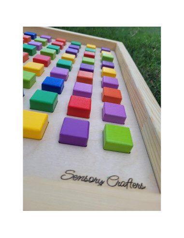 Tablero Sensorial Montessori Organiza | Actividad Táctil 53x53 cm