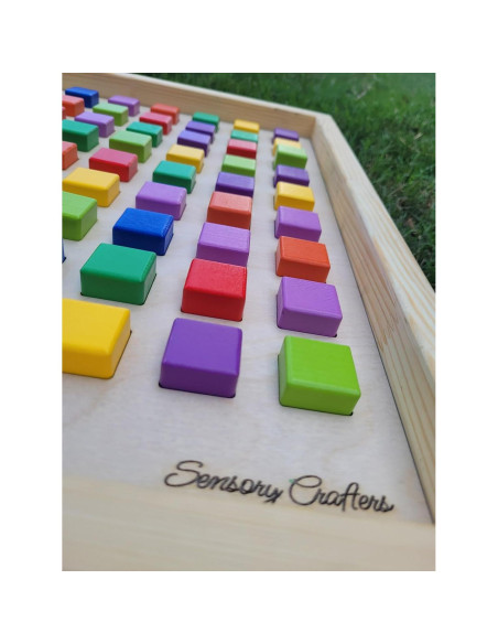 Tablero Sensorial Montessori Organiza | Actividad Táctil 53x53 cm
