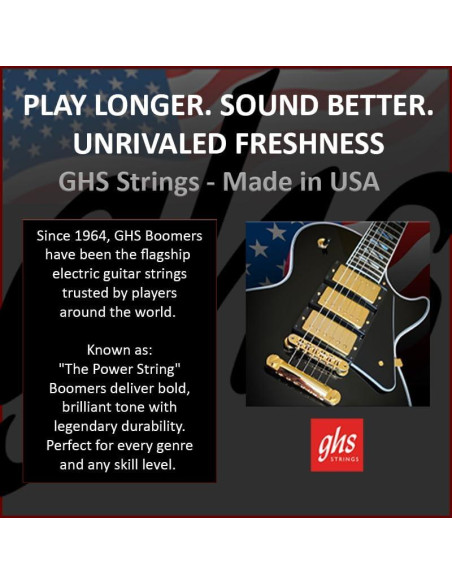 Cuerdas de guitarra eléctrica GHS Boomers GB8 1/2 Ultra Ligero 4 Pack