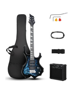 Kit de Guitarra Eléctrica Ktaxon 39" Negro Relámpago HSH