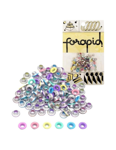 Ojales Rápidos FoRapid 3mm Pastel - 84 PCS para Manualidades