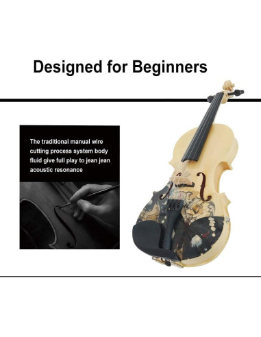 Conjunto de Violín Eléctrico/Acustico Aliyes 4/4 para Principiantes