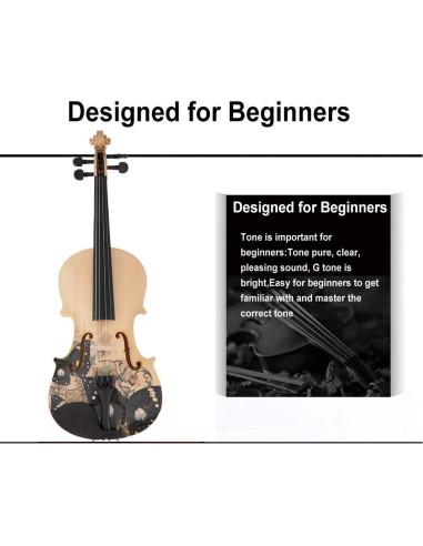 Conjunto de Violín Eléctrico/Acustico Aliyes 4/4 para Principiantes