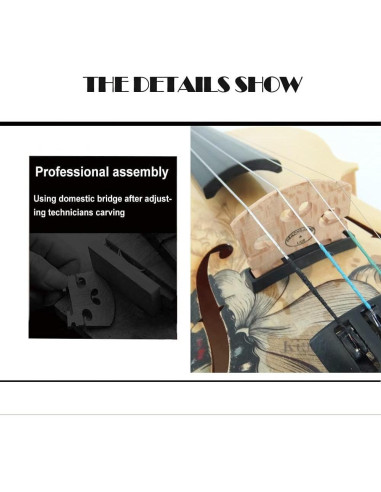 Conjunto de Violín Eléctrico/Acustico Aliyes 4/4 para Principiantes