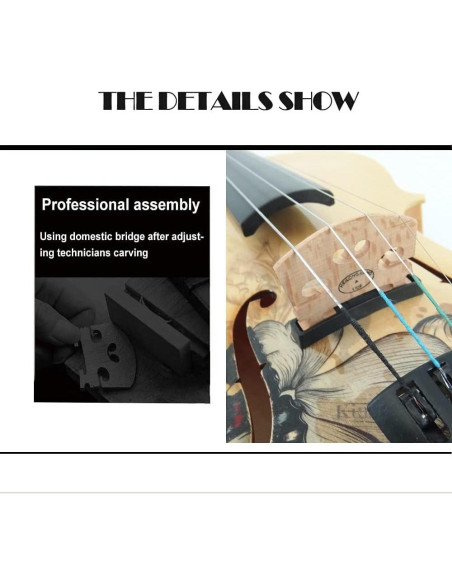 Conjunto de Violín Eléctrico/Acustico Aliyes 4/4 para Principiantes