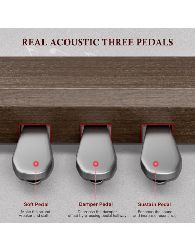 Teclado Piano Digital UMOMO U-710 88 Teclas con Pedales y Soporte