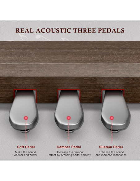 Teclado Piano Digital UMOMO U-710 88 Teclas con Pedales y Soporte