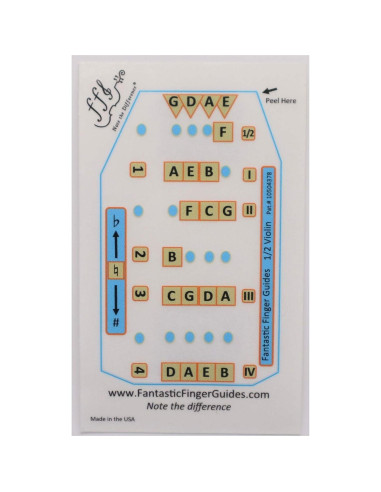 Guía de Dedos para Violín 1/2 Weston - Calcomanías para Notas