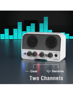 Amplificador de Guitarra LEKATO 5W Recargable Bluetooth Blanco 2