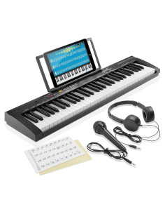 Piano Electrónico Digital Ashthorpe 61 Teclas para Principiantes