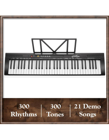 Piano Electrónico Digital Ashthorpe 61 Teclas para Principiantes