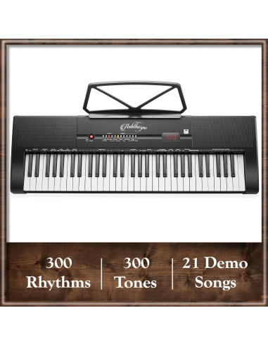 Piano Digital Ashthorpe 61 Teclas Iluminadas con Accesorios