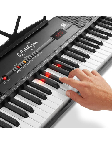 Piano Digital Ashthorpe 61 Teclas Iluminadas con Accesorios