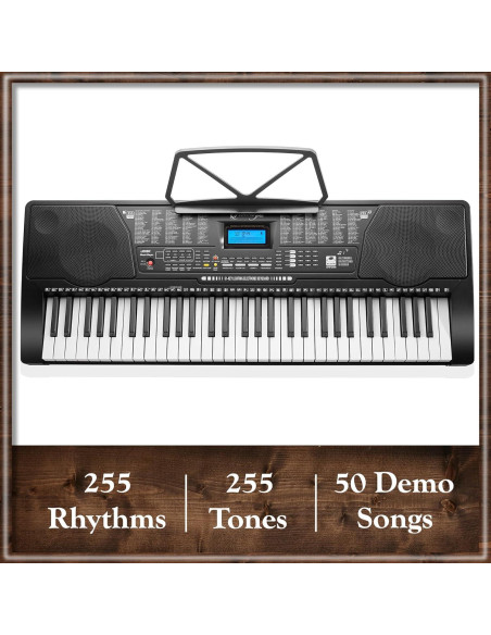 Piano Electrónico Digital Ashthorpe 61 Teclas Iluminadas Kit