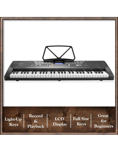 Piano Electrónico Digital Ashthorpe 61 Teclas Iluminadas Kit