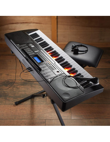 Piano Electrónico Digital Ashthorpe 61 Teclas Iluminadas Kit