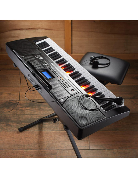 Piano Electrónico Digital Ashthorpe 61 Teclas Iluminadas Kit