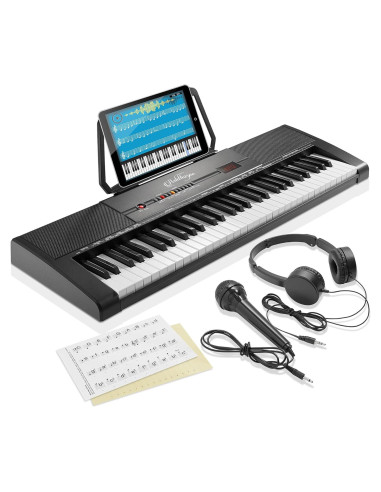 Piano Electrónico Digital Ashthorpe 61 Teclas con Kit Completo