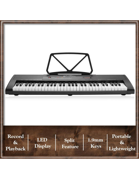 Piano Electrónico Digital Ashthorpe 61 Teclas con Kit Completo