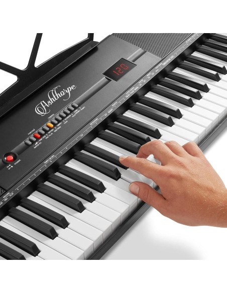Piano Electrónico Digital Ashthorpe 61 Teclas con Kit Completo