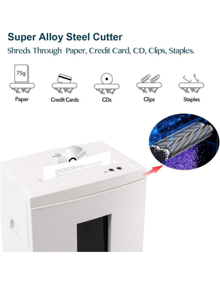 Trituradora de Papel WOLVERINE SD9113 18 Hojas P-4 Blanca