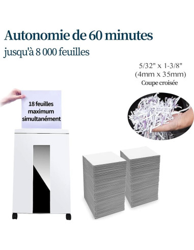 Trituradora de Papel WOLVERINE SD9113 18 Hojas P-4 Blanca