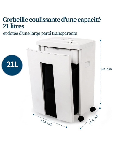 Trituradora de Papel WOLVERINE SD9113 18 Hojas P-4 Blanca