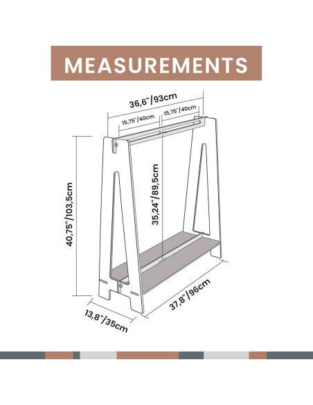 Armario Infantil Sweet Home From Wood Negro con Estante y Barra