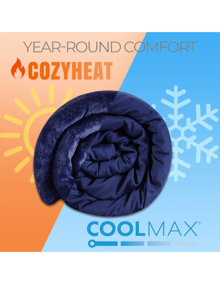 Manta con Peso MP2 9 kg 152x203 cm con Funda Reversible Marino