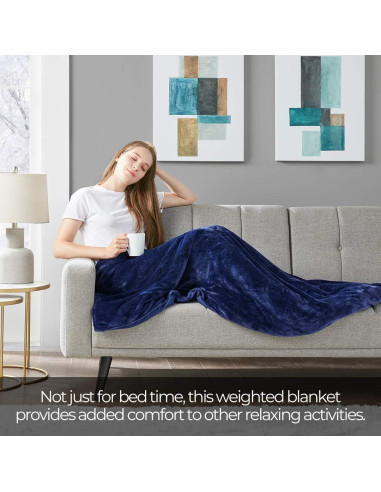 Manta con Peso MP2 9 kg 152x203 cm con Funda Reversible Marino