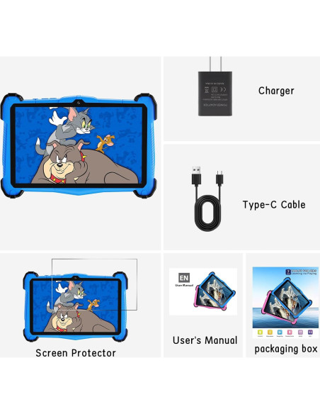 Tableta para Niños Fivahiva 7" Android 14, 10GB RAM, 64GB ROM