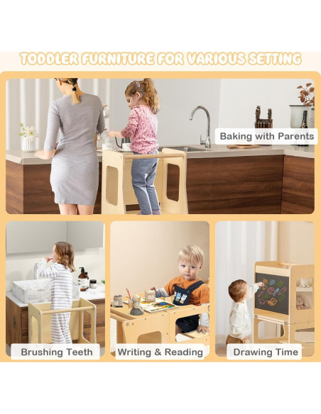 Torre de Aprendizaje Costzon 3 en 1 para Niños Plegable