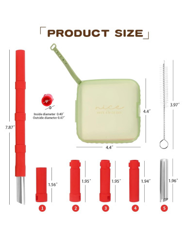 Popotes de Silicona Reutilizables Cumouna 4PCS Ajustables