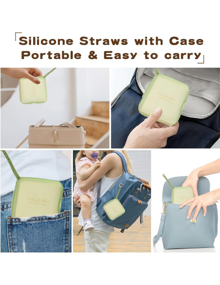 Popotes de Silicona Reutilizables Cumouna 4PCS Ajustables