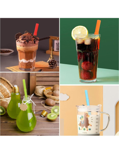 Popotes de Silicona Reutilizables Cumouna 4PCS Ajustables