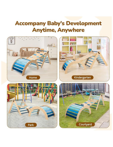 Conjunto de Escalada Montessori Smilic 8 en 1 para Niños Azul