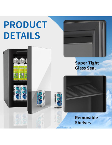 Refrigerador Compacto Erivess 0.9 Pies Espejo para Bebidas y Belleza