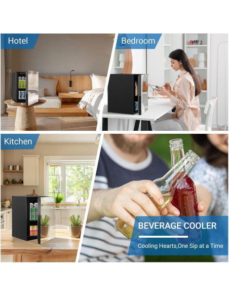 Refrigerador Compacto Erivess 0.9 Pies Espejo para Bebidas y Belleza