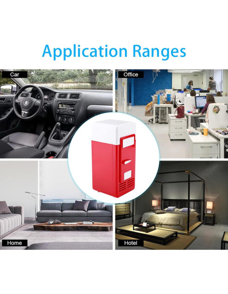 Mini Refrigerador USB TOPINCN Enfriador y Calentador 19.4cm Rojo