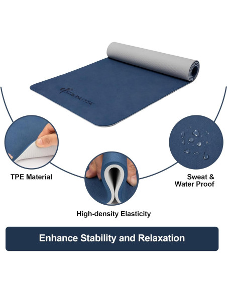 Alfombrilla de Yoga Ecológica StrongTek 182x61cm Antideslizante