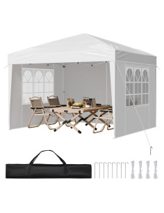 Carpa Plegable VEVOR 3x3m Instantánea con 3 Paredes y Ventanas
