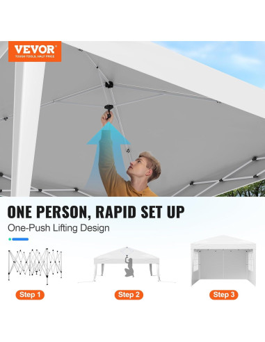 Carpa Plegable VEVOR 3x3m Instantánea con 3 Paredes y Ventanas