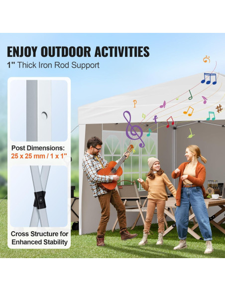 Carpa Plegable VEVOR 3x3m Instantánea con 3 Paredes y Ventanas