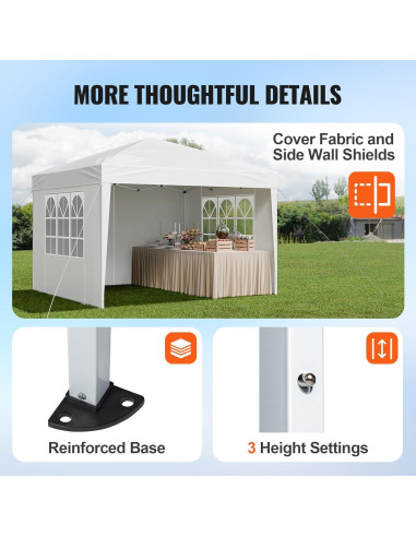 Carpa Plegable VEVOR 3x3m Instantánea con 3 Paredes y Ventanas