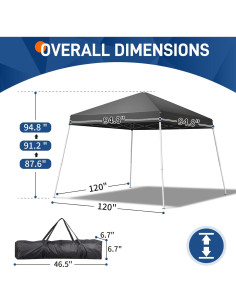 Carpa de dosel plegable Ynredee 3x3m impermeable para eventos 2