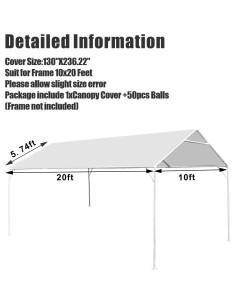 Cubierta de Toldo Eunika 10x6 m Impermeable y Anti-UV 2